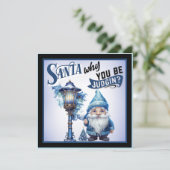 Retro Cutie Blauw Kerstmis Feestdagenkaart (Staand voorkant)