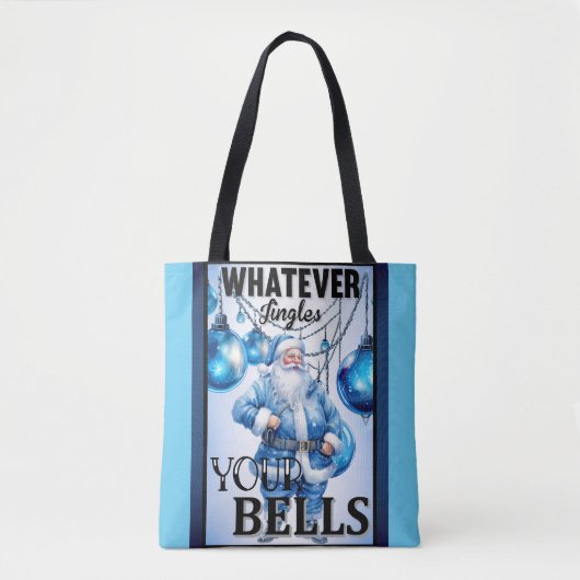 Retro Cutie Blauw Kerstmis Tote Bag (Voorkant)