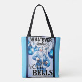 Retro Cutie Blauw Kerstmis Tote Bag (Achterkant)