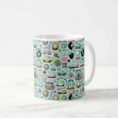 Retro cuties: grillige pastel koffiemok (Voorkant rechts)