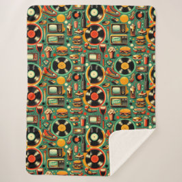 Retro cuties: grillige pastel sherpa deken