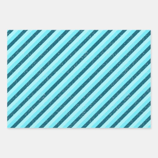 Retro Cyan Chic Wrapping Paper (Voorkant 3)