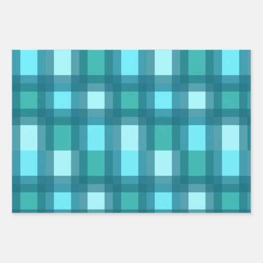 Retro Cyan Chic Wrapping Paper (Voorkant)
