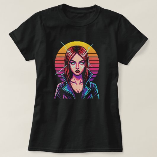 Retro-Cyber Warrior T-shirt (Design voorkant)