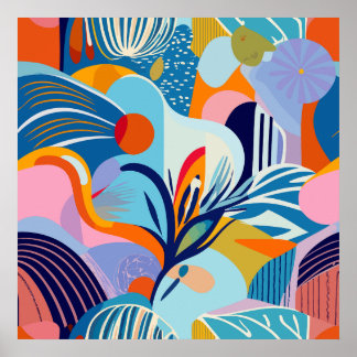 Retro cyberpunk gamer meisje Poster