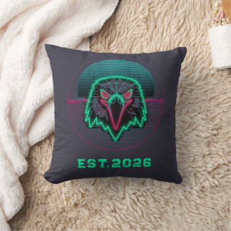 Retro Cyberpunk Geometrische Dier Neon Kunst Grafi Kussen