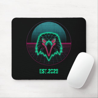 Retro Cyberpunk Geometrische Dier Neon Kunst Grafi Muismat