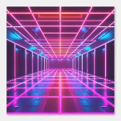 Retro Cyberpunk Grid Dance verwijderbaar Behang (Voorkant)
