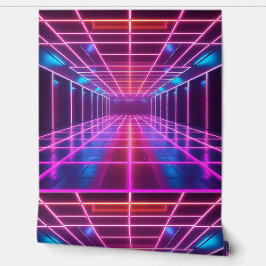 Retro Cyberpunk Grid Dance verwijderbaar Behang