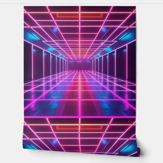 Retro Cyberpunk Grid Dance verwijderbaar Behang (Afrollen)
