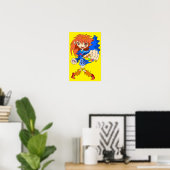 Retro cyberpunk meisje. poster (Thuiskantoor)