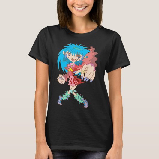 Retro cyberpunk meisje. t-shirt (Voorkant)