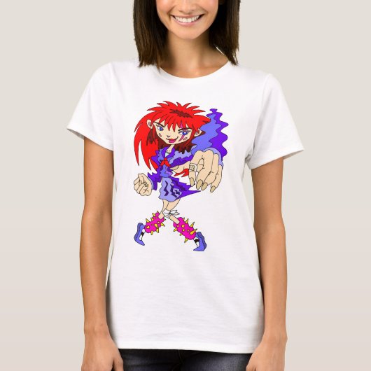 Retro cyberpunk meisje. t-shirt (Voorkant)