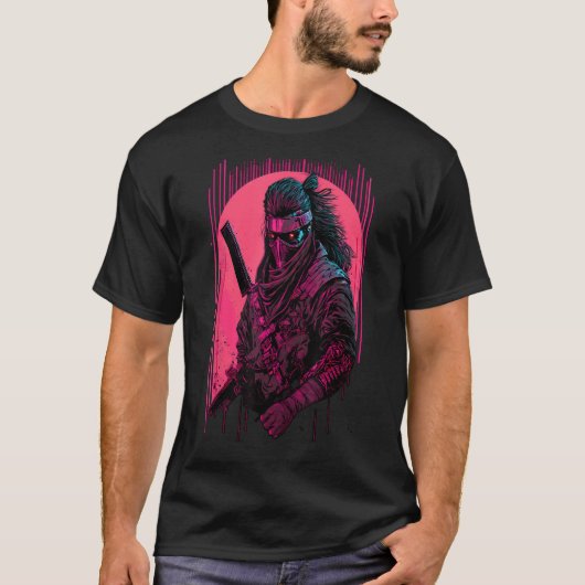 Retro Cyberpunk Samurai Shirt Japanese Vaporwave A (Voorkant)