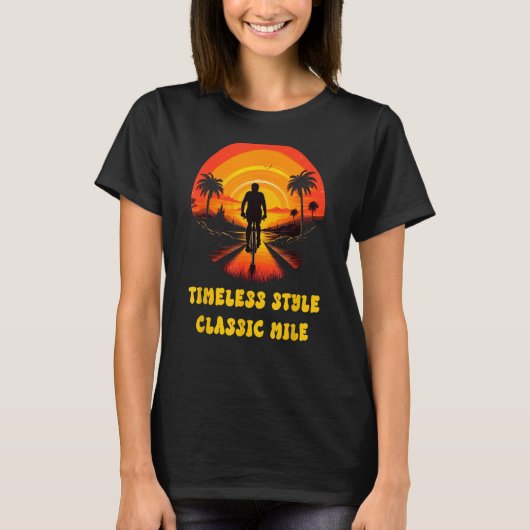 Retro Cycling Charm bij zonsondergang door Schilde T-shirt (Voorkant)