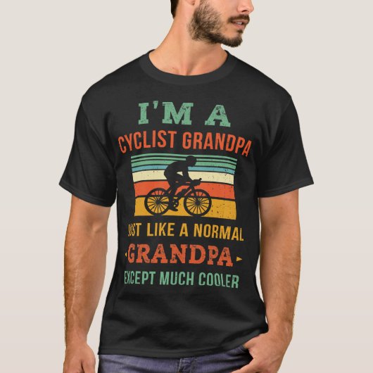 Retro Cyclist Grandpa Shirt - Grandfather Cycling  (Voorkant)
