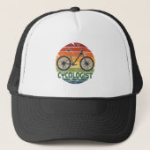 Retro Cycoloog Funny Cyclist Mountain Bike Rider Trucker Pet (Voorkant)