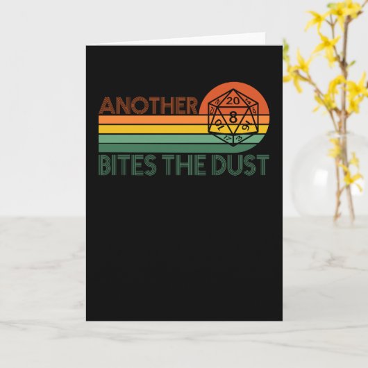 Retro D20 RPG Dice Kaart (Gele Bloem)