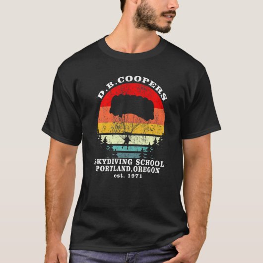 Retro D B Cooper Skydiving School Cryptid Urban Le T-shirt (Voorkant)