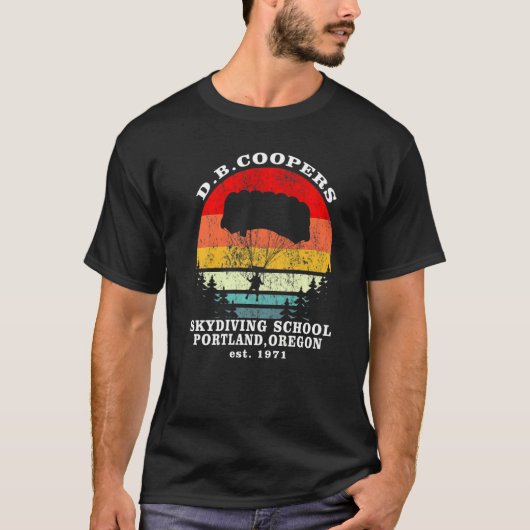 Retro D B Cooper Skydiving School Cryptid Urban Le T-shirt (Voorkant)