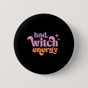Retro D Witch Energy Shirt Halloween Witchy Vibes Ronde Button 5,7 Cm