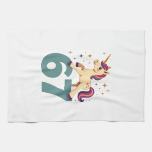 Retro Dabbing Eenhoorn 67 Regenboog Verjaardag Vec Theedoek