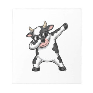 Retro Dabbing Koe Zonnebril Grafische Shirt_1 Notitieblok