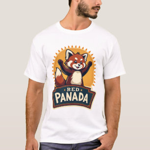 Retro Dabbing Rode Panda Retro Dier Grafisch 2 T-shirt