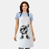 Retro Dabbing Voetbal Shirt Ontwerp (2)_1 Schort (Gedragen)