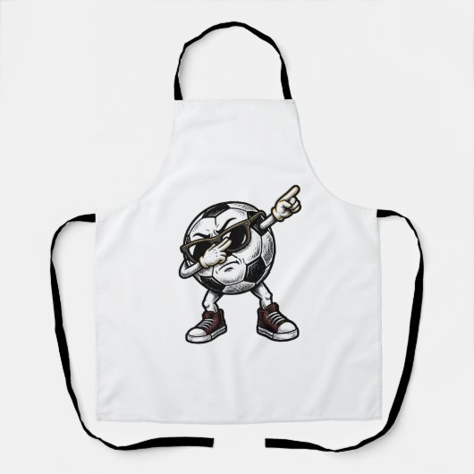 Retro Dabbing Voetbal Shirt Ontwerp (2)_1 Schort (Voorkant)