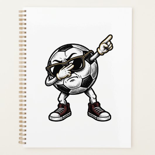 Retro Dabbing Voetbal T-Shirt Ontwerp (2)_1 Planner (Voorkant)
