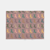 Retro Dachshond fleece deken unieke cadeau (Voorkant (Horizontaal))