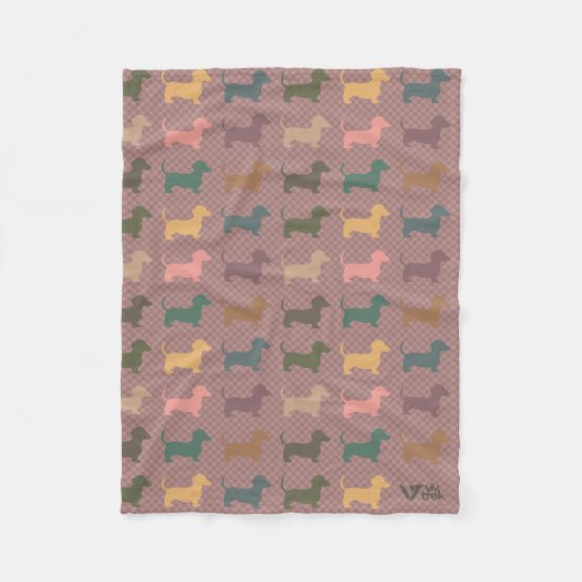 Retro Dachshond fleece deken unieke cadeau (Voorkant)