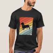Retro Dachshund Dog Silhouette Cute Wiener Dog T-shirt (Voorkant)