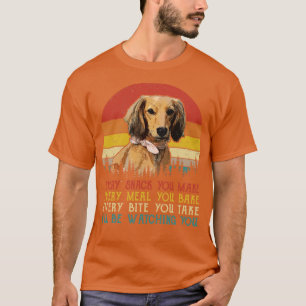 Retro Dachshund elke snack die je elke maaltijd ma T-shirt
