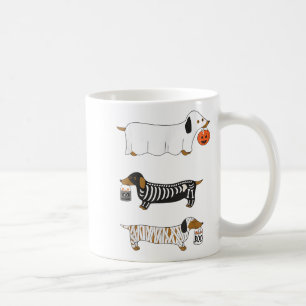 Retro Dachshund Halloween Wiener Dog Pompoen Weeni Koffiemok