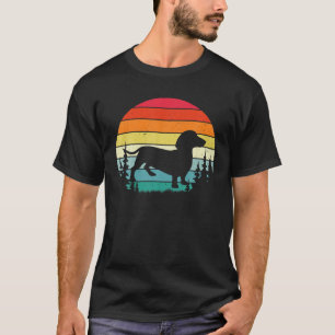 Retro Dachshund Hondenliefhebber Gift Mannen Vrou T-shirt