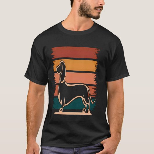 Retro Dachshund T-shirt (Voorkant)