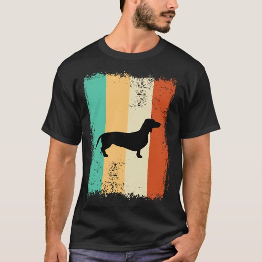 Retro Dachshund T-shirt (Voorkant)