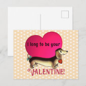 Retro Dachshund-Valentijn Feestdagenkaart (Voorkant / Achterkant)