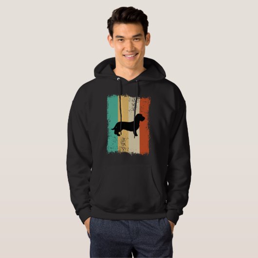  Retro Dachshund Wirehaire Hoodie (Voorkant volledig)