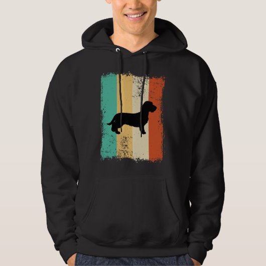  Retro Dachshund Wirehaire Hoodie (Voorkant)