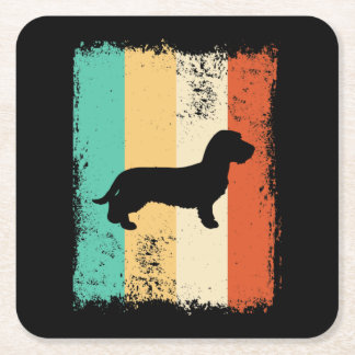  Retro Dachshund Wirehaire Kartonnen Onderzetters