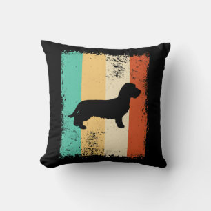 Retro Dachshund Wirehaire Kussen