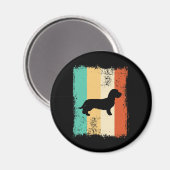  Retro Dachshund Wirehaire Magneet (Voorkant / Achterkant)