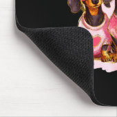 Retro Dachshund With Heart Sungles Valentine's Day Muismat (Hoek)