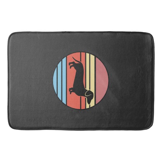 Retro Dachshund Zonsondergang Vector Badmat (Voorkant)