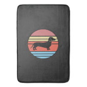 Retro Dachshund Zonsondergang Vector Badmat (Voorkant Verticaal)