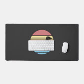 Retro Dachshund Zonsondergang Vector Bureaumat (Keyboard & Muis)