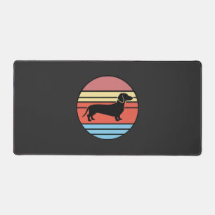 Retro Dachshund Zonsondergang Vector Bureaumat